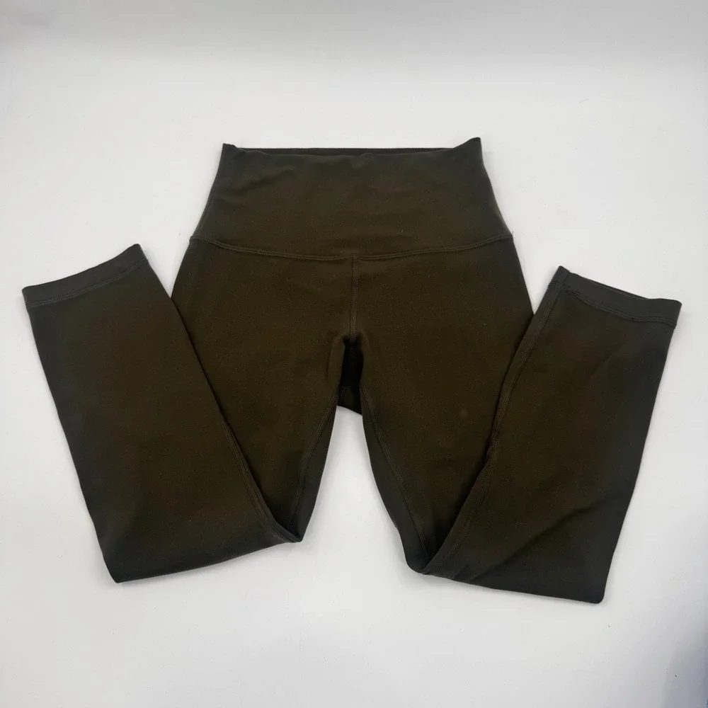 Lululemon Align Crop 21" Leggings – Dark Olive Nulu – Size 4 - Picture 4 of 9
